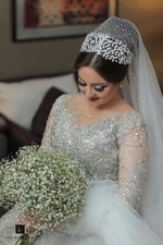 bridal Veil mantilla Rhinestones long bride veil crystals