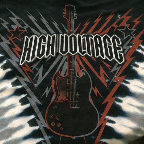 AC/DC High Voltage T-Shirt M Medium Liquid Blue Cotton Music Tie Dye - Picture 2 of 4