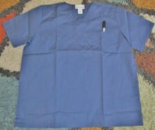 Mightin Gayle Scrub Top W/ top Pocket  side slit Navy Blue Sizes XS  M