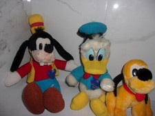 Vintage Disney Goofy, Donald Duck and Pluto Plush Dolls Lot of 3 
