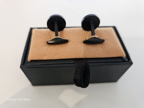 CuffLinks Quality Unisex cufflinks Black wedding Luxury With Box GIFT - Picture 3 of 6