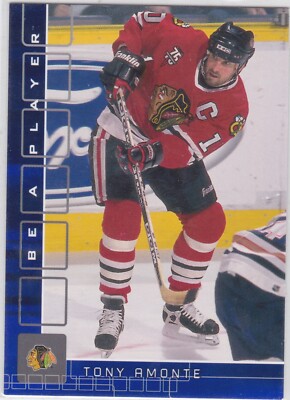 01/02 BE A PLAYER...TONY AMONTE...SAPPHIRE.../100...CARD # 257...BLACKHAWKS