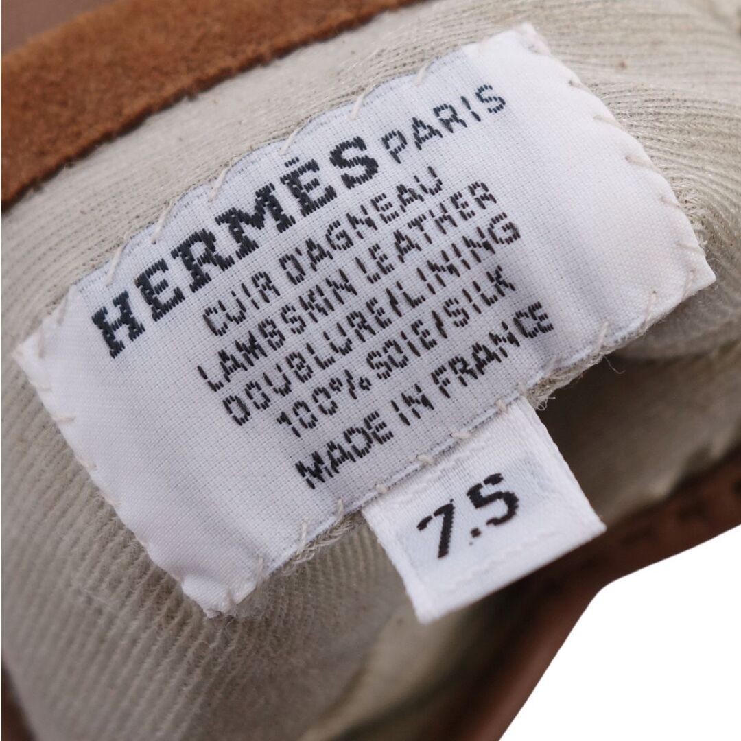 Hermes Gloves Harmony Medor Serie Lamb Leather Women's 7.5 Brown Used MOLO-0 thumbnail 6