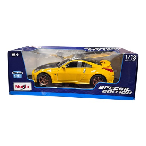 Maisto Exclusive Nissan 350Z Nismo Custom Diecast 1:18 Model Car - Yellow BadBox - Picture 1 of 6
