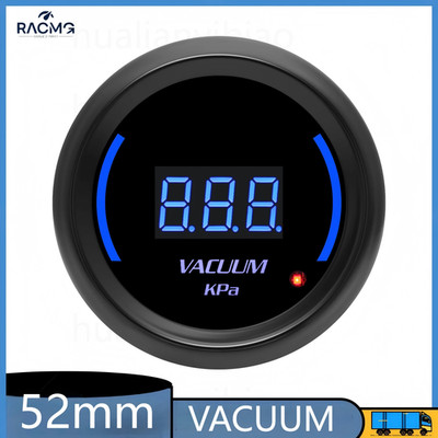 2'' 52mm Universal Auto Car Digital Blue LED Black Cover VACUUM KPa Gauge Meter