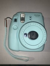 Fujifilm Instax Mini 9 Ice Blue Instant Film Camera w/ Strap - Tested Working