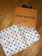 Authentic Louis Vuitton Shopping Gift Bag Limited Edition Tissue Paper Heart