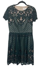 NWT Eliza J Emerald Green Lace Overlay Illusion Dress Special Occasion Size 6