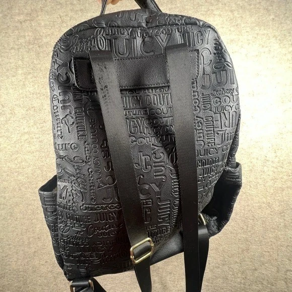 Mochila Juicy Couture negra con logotipo en relieve estilo Y2K bolso de moda Foto 4 de 4