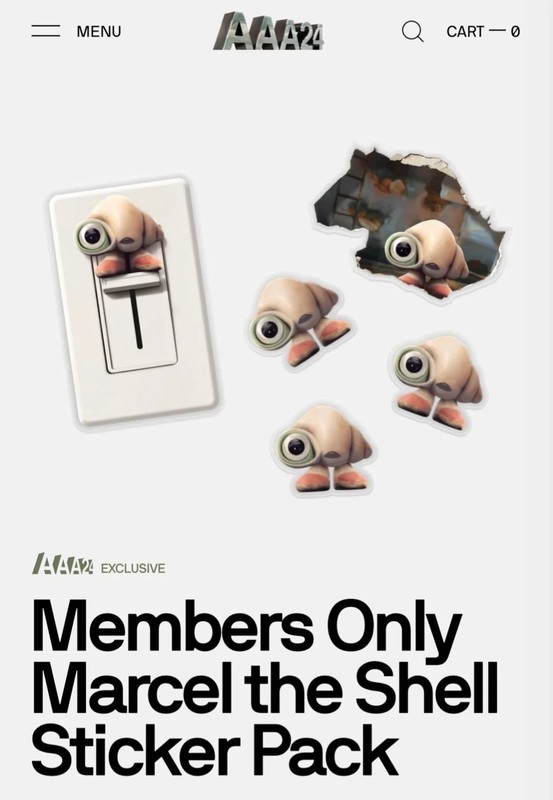 Marcel The Shell With shoes On A24 Sticker Pack