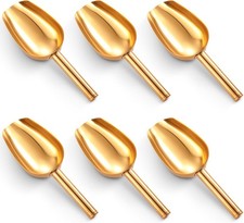 6 Pcs Gold Ice Scoops Stainless Steel Mini Scoop Candy Scoops for Kitchen