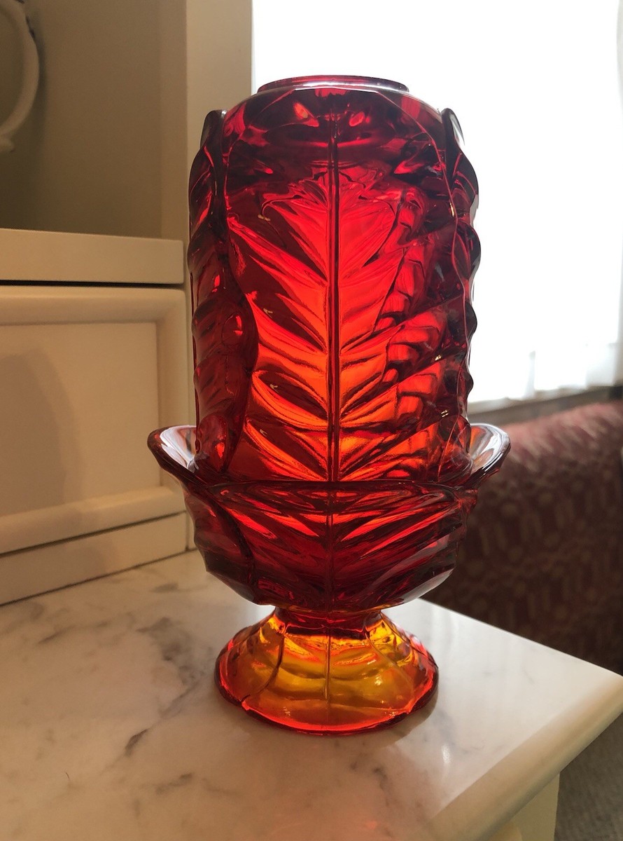 工芸品 Amberina Red amber Lamp Shade Vintage Viking Red/Amberina 2 Piece Fairy Lamp | eBay