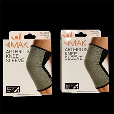 2 Imak Arthritis Knee Sleeve Support Size Large A20152 Heather Gray New in Box