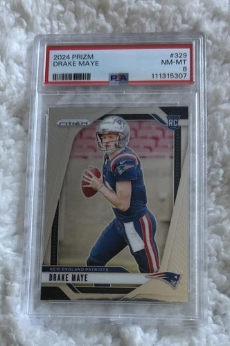 2024 Panini Prizm Drake Maye #329 (RC) PSA 8