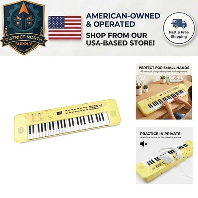 Lightweight 49-Key Music Keyboard - USB-C & Battery Operation, Headphone Ready
