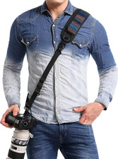 Camera Neck Strap with Quick Release and Safety Tether, Adjustable Shoulder
