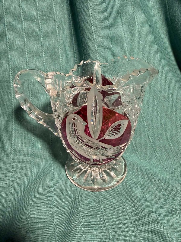 Vintage Hofbauer Red Byrde's Crystal Creamer