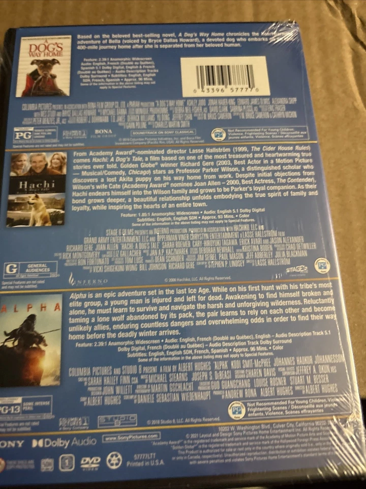 Alpha / a Dog's Way Home / Hachi: a Dog's Tale (DVD) Foto 2 de 2