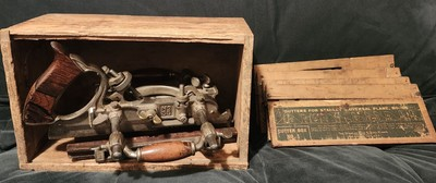#ad Vintage Stanley No 55 Combination Plane Tools 45 Cutters Blades With Wood Boxes $525.00