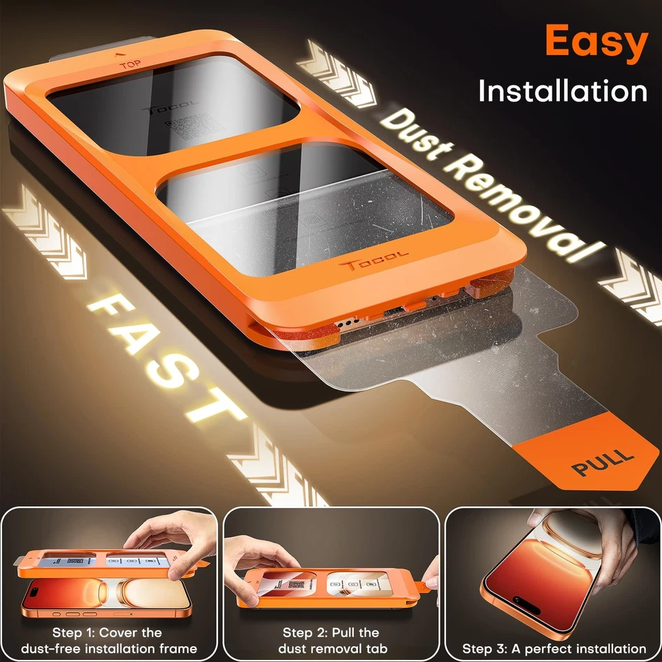 TOCOL for iPhone 17 Pro Max Screen Protector 6.9-Inch Instant Installation Te... - Image 4 of 4