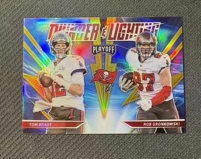 2021 Panini Playoff Tom Brady Rob Gronkowski #9/10 Thunder Lighting Gold Prizm