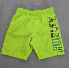 Hurley Swim Trunks Board Shorts Boys 5 Neon Green Elastic Waist Lined Pull-On