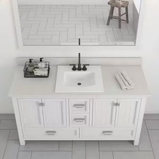 21 in. Drop-In Rectangular Vitreous China Bathroom Sink in White
