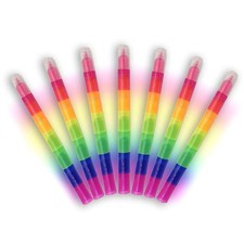 1 Count Pack of 7 , Assorted Rainbow Neon Fluorescent Red Orange Purple...
