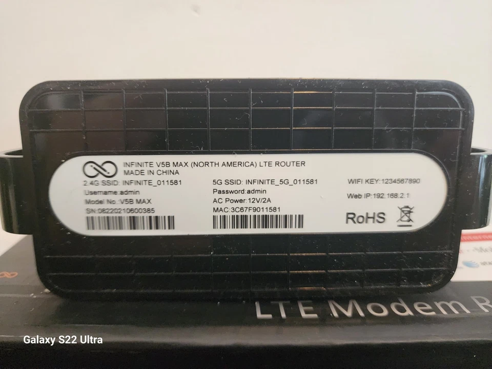 GTEN 5G INFINITE VMAX cat18 Up to 1.2 Gbp 5g lte modem router Dual sim - Image 2 of 4