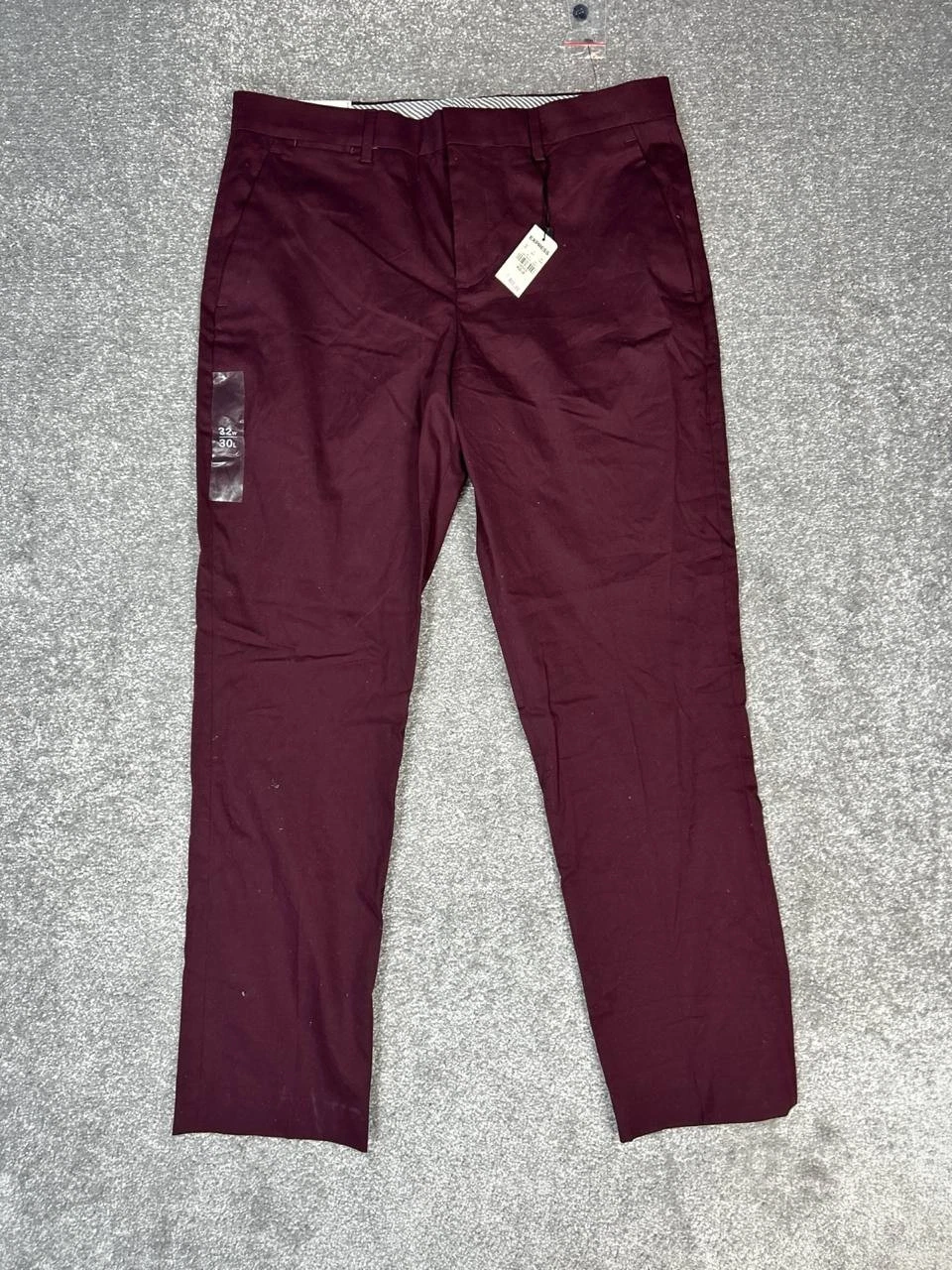 Express Chino Pants Mens 32 Purple Slim Fit Cotton Mid Rise Straight Leg New
