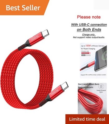 100W USB C to USB C Fast Charging Cable - 15FT Durable Length for Macs & Phones