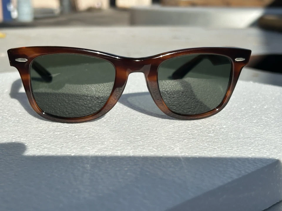 Ray Ban Wayfarer B&L 5024 Marrón Tortuga Bausch & Lomb Auténtico De Colección EE. UU. Foto 3 de 4