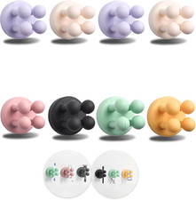 8Pcs Silicone Toothbrush Holders for Bathrooms,Waterproof Self Adhesive Multifun