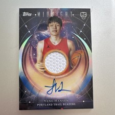 Topps 2025-26 Midnight Yang Hansen Rookie Jersey Autograph Trail Blazers RC