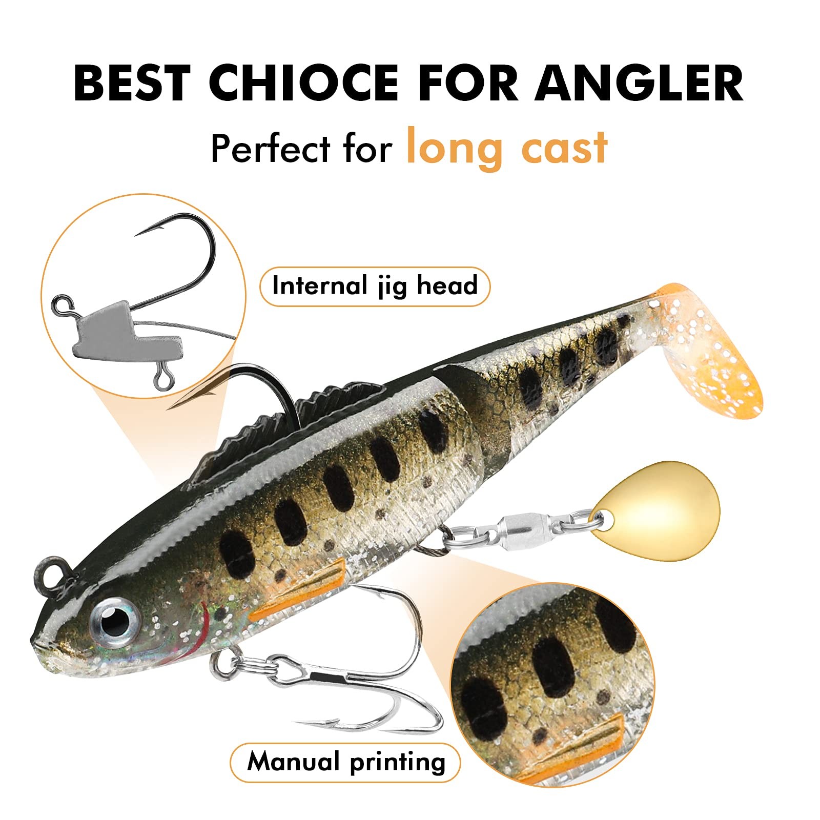 Fishing Lures for Bass Trout Jighead Swimbaits Freshwater Saltwater Jigs Baits - Image 2