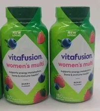 2 pk Vitafusion Women's Multivitamin Gummies, 150 CT Ea, Exp 05/26 Berry