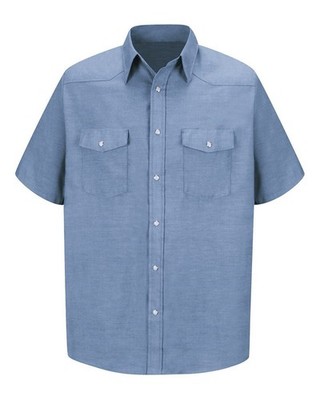 6X TALL Red Kap Mens Western Style Work Shirt Pearl Snap Short Sleeve IR