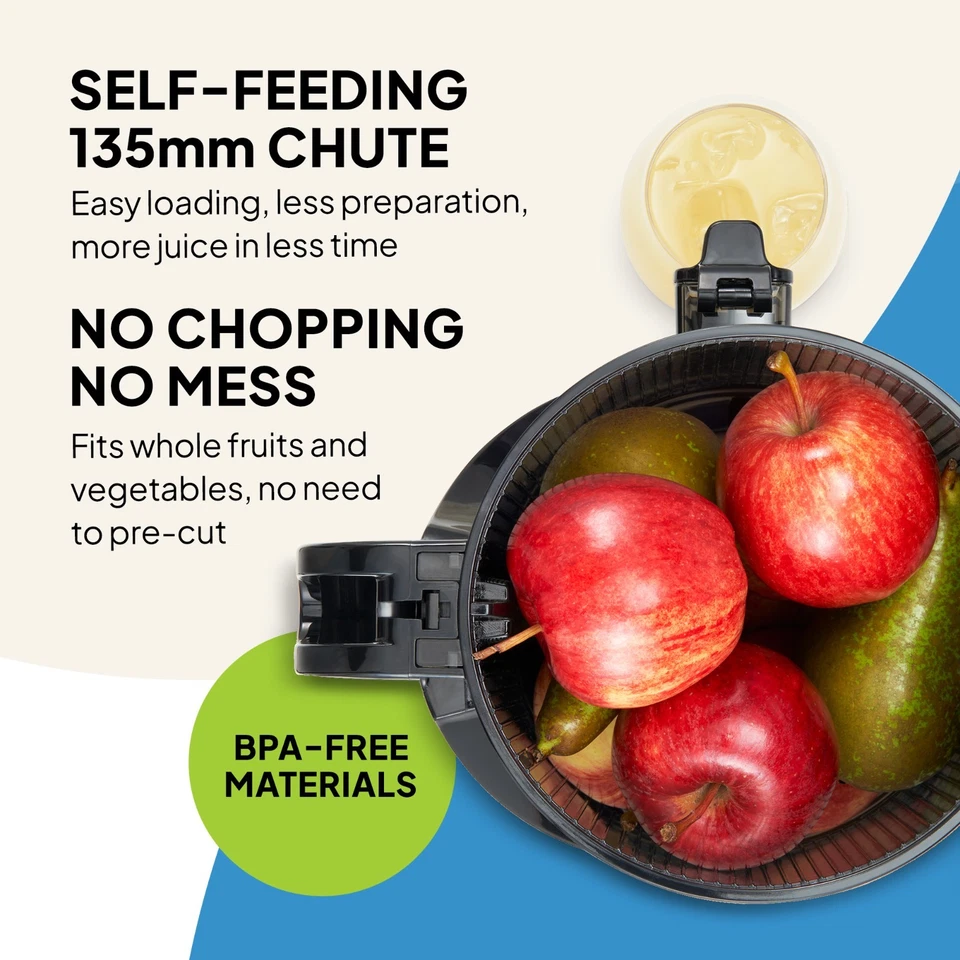 Fridja f2500 Self Feeding Whole Fruit Juicer - 135mm Large Chute, Cold Press - Image 3 of 4