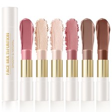 6 Colors Cream Contour Sticks Set, Shades with Highlighter, Bronzer and Blush,