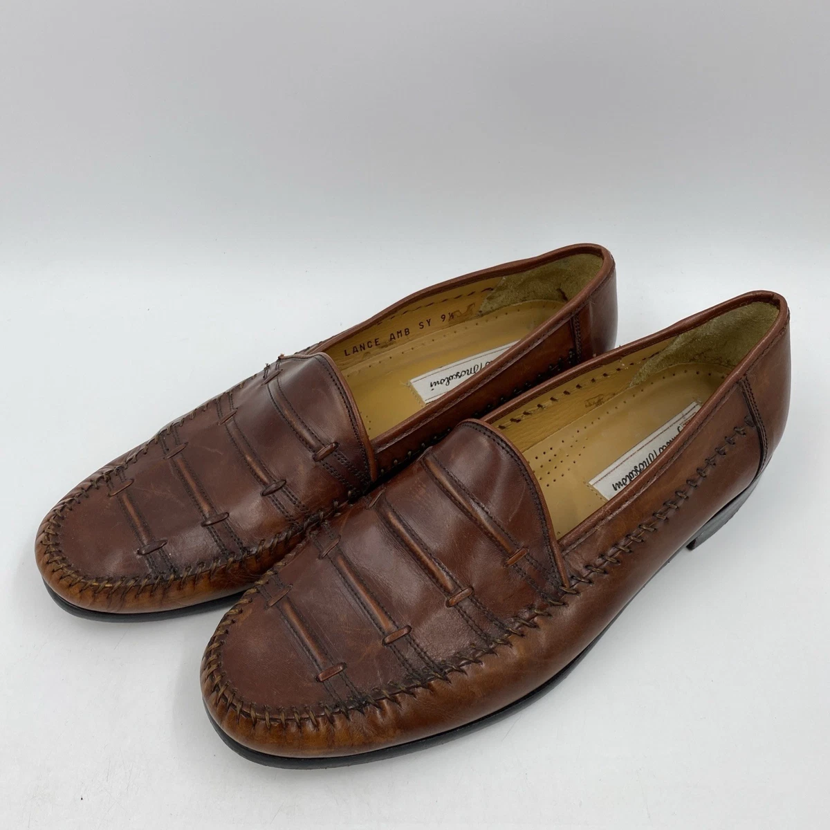 Sandrino By‎ Sandro Moscoloni Placido Leather Penny Loafers 10.5D Shoes Brown Sandro Moscoloni Casual Loafers & Slip-On for Men for sale  main image 2