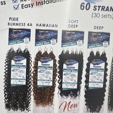 Dominican Feather Synthetic Crochet Hair Extension 18in Curly Black/Brown 60