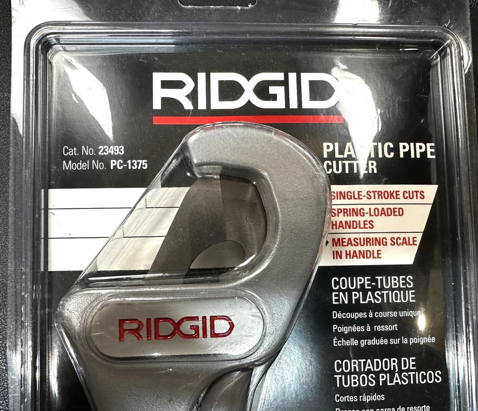 RIDGID 23493   #PC-1375 Single Stroke Plastic Pipe / Tubing Cutter, 1/8"- 1-3/8" - Image 2 of 4