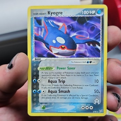 Team Aqua's Kyogre 3/95 Team Magma vs Team Aqua Holo Rare 100HP Pokémon TCG