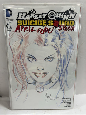 Harley Quinn Suicide Squad April Fools DC Signed Sketched Billy Tucci 2016
