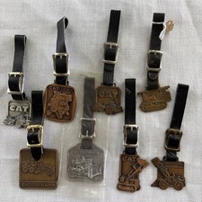 Lot Of 8 Vintage Caterpillar Watch Fobs 1930s Crawler Tractor To 1970s Loader