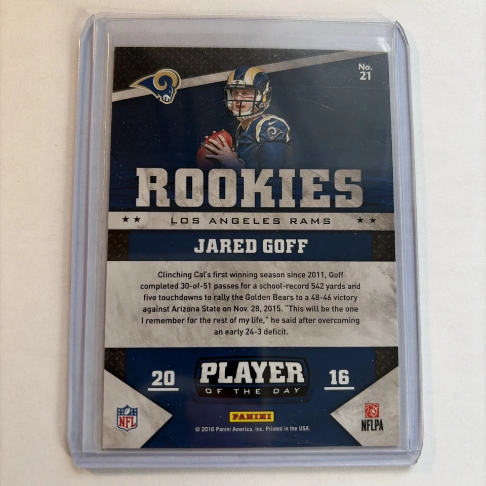 2016 Panini NFL Player of the Day - Jared Goff #21 (RC) - Image 4 of 4
