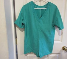 Womens GREEN Oversized ROMPER SHORTS size SMALL NEW V-neck