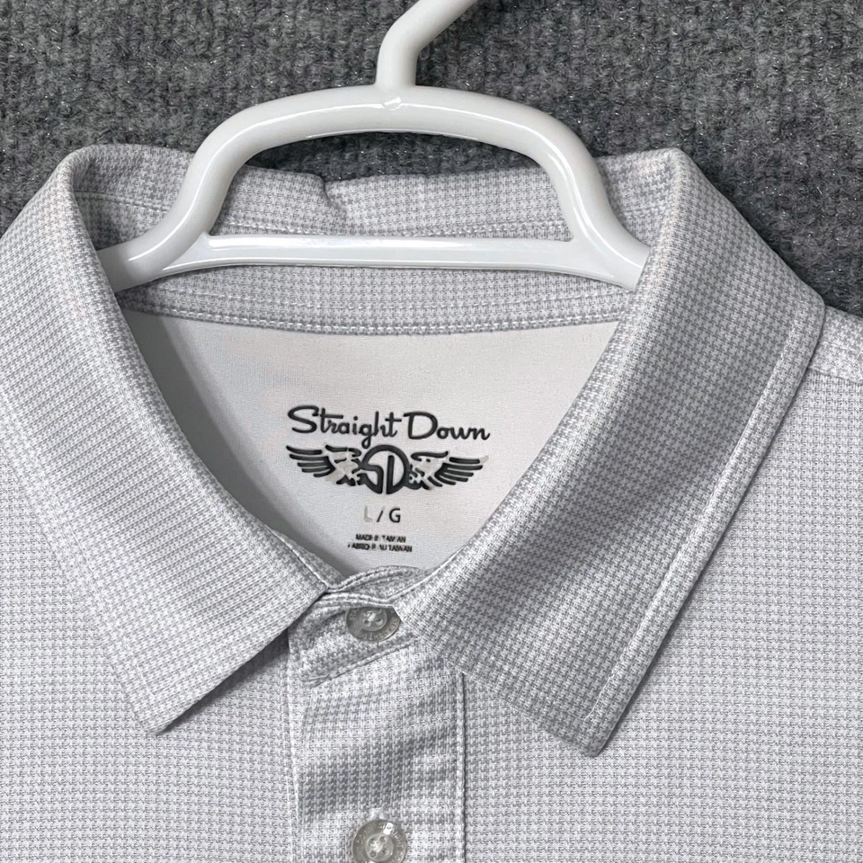 Camisa polo recta con eslabones de golf de playa de guijarros para hombre L gris claro rendimiento Foto 3 de 4