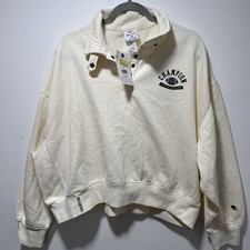 Champion Physical Education Sweatshirt XL Cream Mock Neck NWT