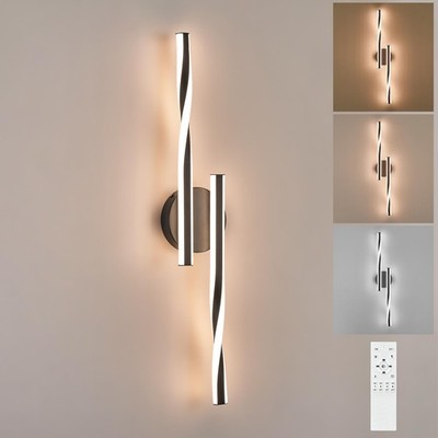 Benkut Modern LED Vanity Light Bathroom Black Wall Sconce with Remote Control...